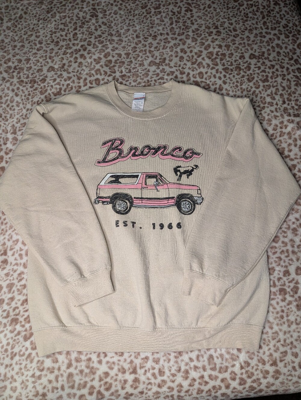 Junk Food Pink Bronco Crewneck - Size M